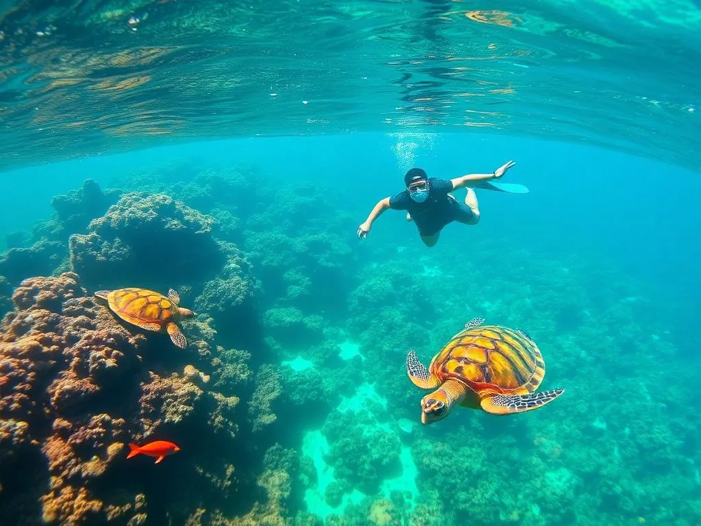 Snorkel entre peixes nas pedras da Ilha de Cataguás
