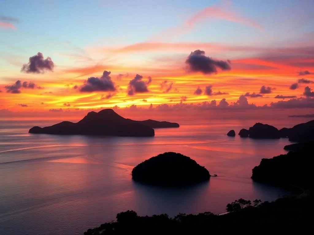 Entardecer na travessia entre Angra dos Reis e a Ilha Grande